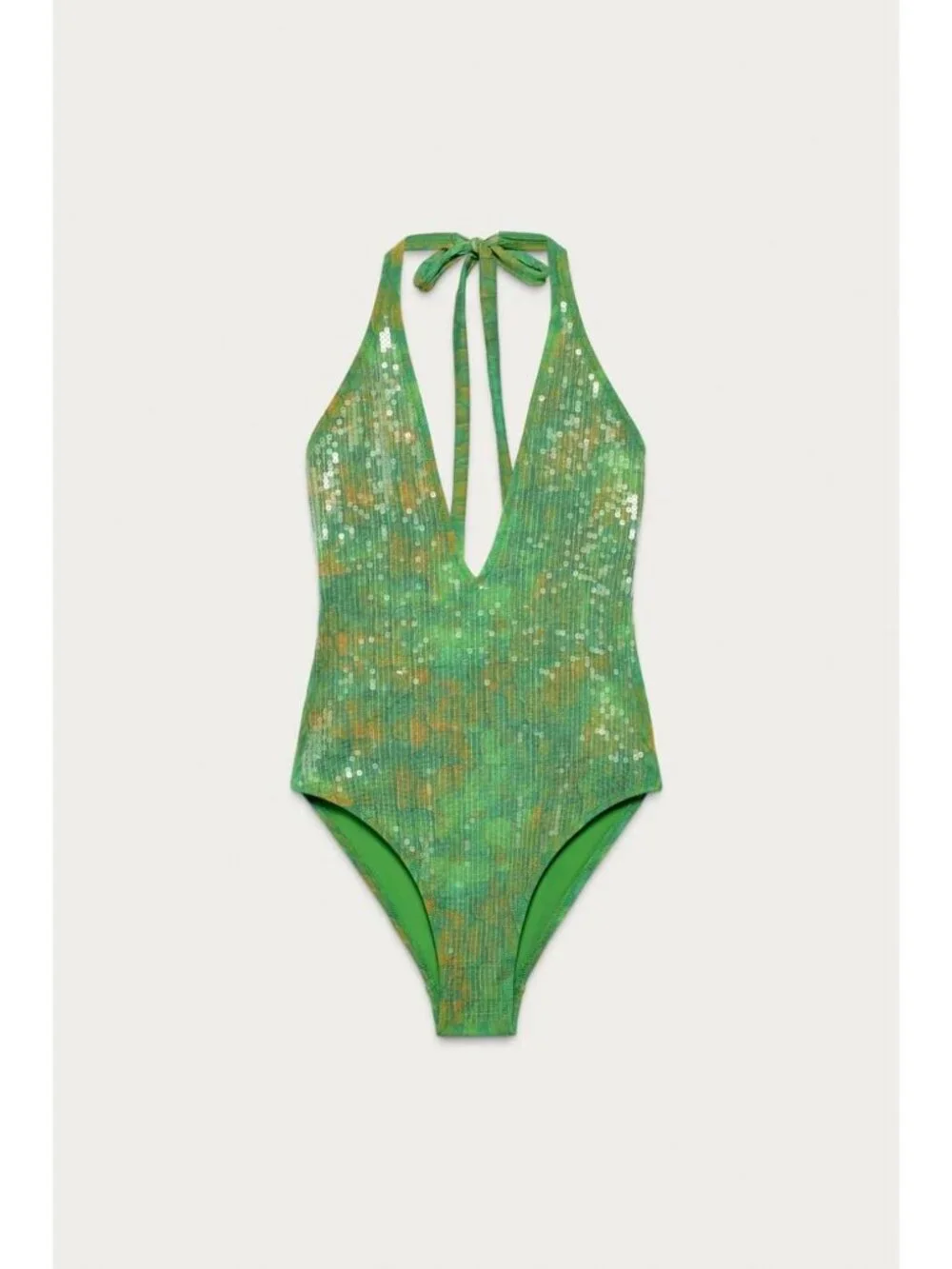 ZARA MARISA BERENSON X ZARA SEQUIN HALTER SWIMSUIT